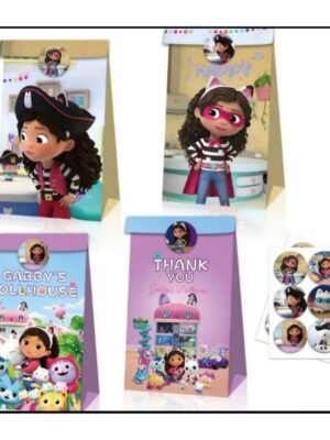 Gabby's Party Themed Favor Bags With Stickers