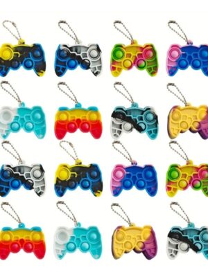 Gamer Party Favors Pop Fidget Keyrings Assorted Colours