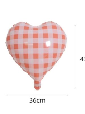 Gingham Heart Shaped Balloon