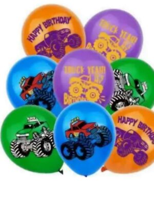 Monster Truck Party Latex Balloons 10 Piece