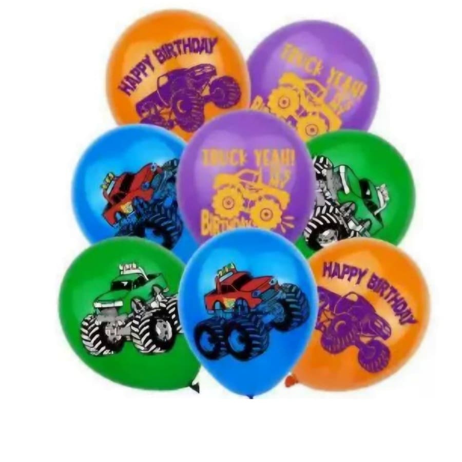 Monster Truck Party Latex Balloons-10 Piece 1 Monster Truck Party Latex Balloons 10 Piece