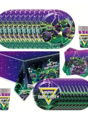 Monster Truck Tableware Set Purple