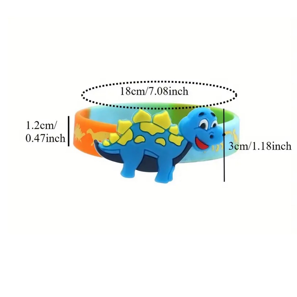 Party Favors Dinosaur Themed Silicone Wristbands-6 Piece-Design B 2 Party Favors Silicone Bracelets Dinosaur Themed Party Favors