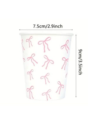 Pink Bow Paper Cups