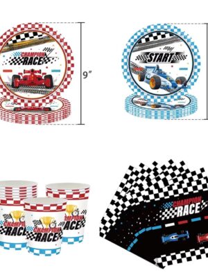 Pretty Party Shop 12 Race Car Party Tableware Champion Race Edition