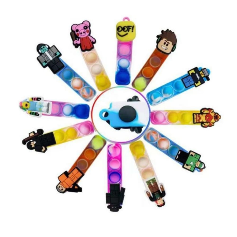 Roblox Party Favors Pop Fidget Keyrings-12 Piece 1 Roblox Pop Fidget Keyrings