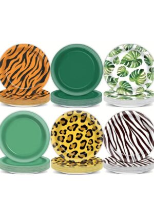 Safari Party Paper Plates Mixed Designs 17 cm