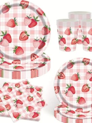 Strawberry Party Disposable Tableware Set