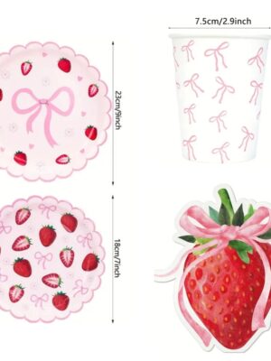 Strawberry Pink Bow Tableware Set