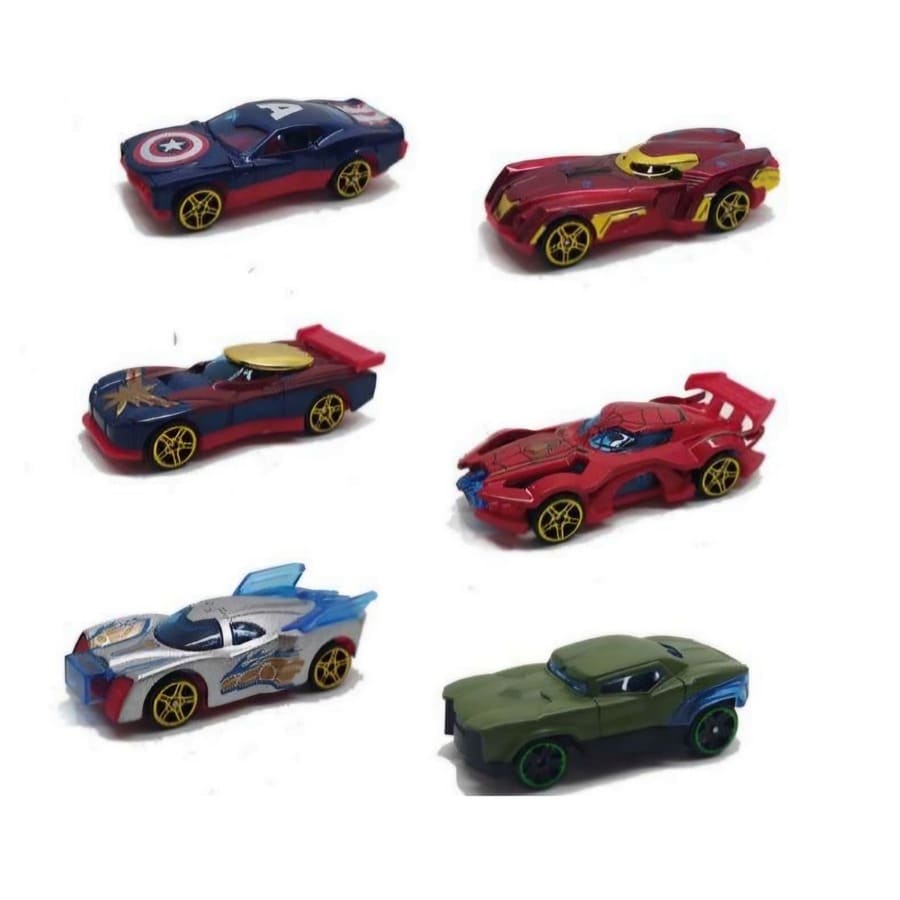 Superhero Party Favors Mini Cars – 6 Piece Assorted Designs 1 Superhero Party Favors Six Assorted Mini Cars