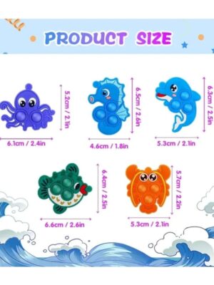 Under The Sea Animals Party Favors Pop Fidget Keyrings