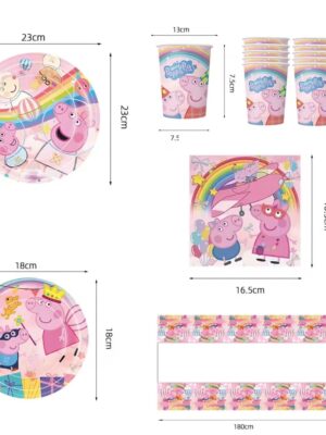 Peppa Pig Themed Tableware Set Pink Design