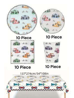 Race Car Party Tableware Set 41 Piece