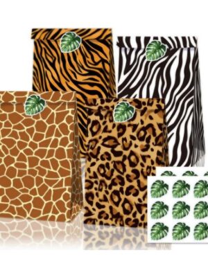 Pretty Party Shop 10 Party Favor Bags With Stickers Jungle Safari Themed