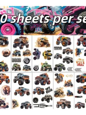 Monster Truck Party Favors Temporary Tattoos 10 Sheets