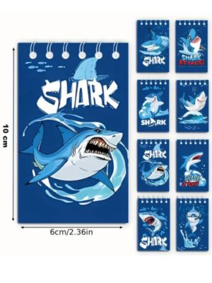 Pretty Party Shop 9 Shark Party Favor Mini Spiral Notebooks Eight Piece