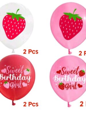 Pretty Party Shop 13 Strawberry Sweet Birthday Girl Latex Balloons Party Supplies Strawberry Party