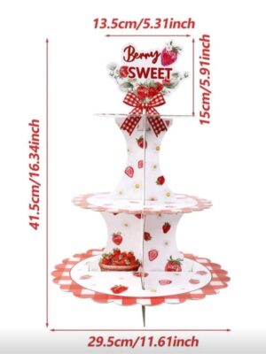 Pretty Party Shop 10 Strawberry Three Tier Cupcake Stand