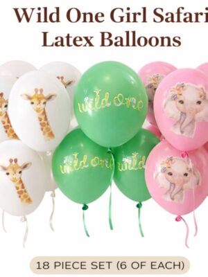Pretty Party Shop 3 Wild One Girl Safari Latex Balloons