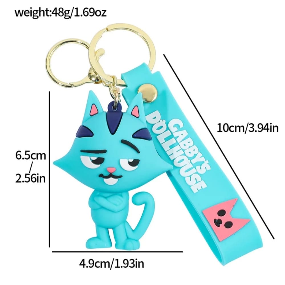 Gabby Themed Party Favor Keyrings-6 Piece 2 Gabby Keyring Dimension