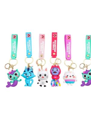 Pretty Party Shop 9 Gabby Themed Keyrings 6 Piece