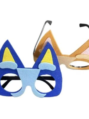 Pretty Party Shop 5 Kids Felt Party Glasses Bluye And Bingo Themed