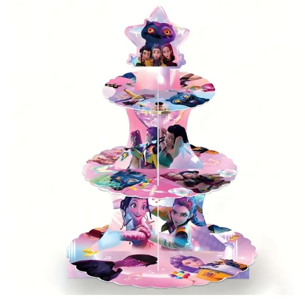 Kpop Themed Cupcake Stand-3 Tier 1 Kpop Demon Cupcake Tier