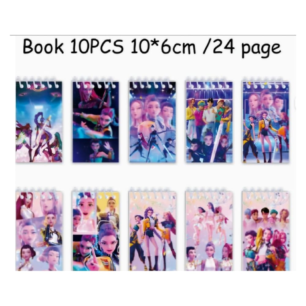 KPop Demon Hunter Party Favors Mini Notebooks-10 Piece Set 1 Kpop Party Favors Mini Notebooks