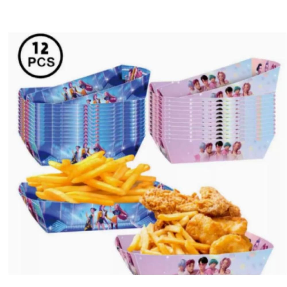 Kpop Themed Party Snack Trays-12 Piece Set Assorted Designs 1 Kpop Party Snack Trays