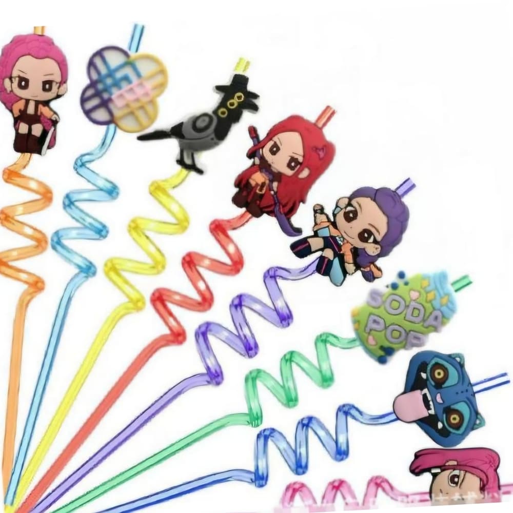 Kpop Themed Party Plastic Straws-8 Piece 1 Kpop Themed Party Favors Plastic Straws