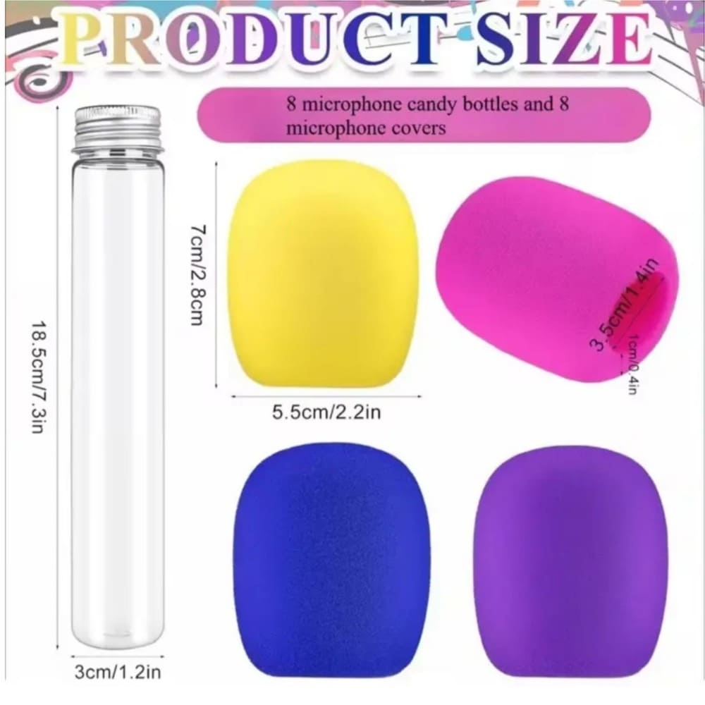 Microphone Candy Tubes Party Favors-4 Piece Set 2 Microphone Candy Tube Dimensions