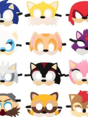 Pretty Party Shop 5 Sonic Themed Party Felt Masks