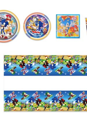 Pretty Party Shop 8 Sonic Themed Party Tableware Set