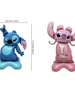 Pretty Party Shop 6 Stitch Themed Standing Foil Balloons Two Piece
