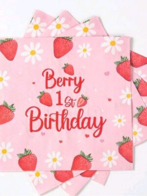 Berry First Birthday Paper Napkins