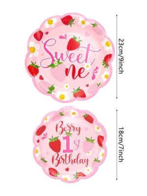 Berry First Birthday Small And Big Paper Plates