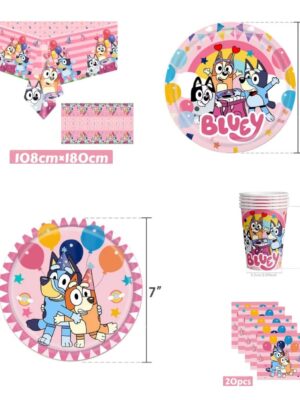 Bluey Pink Themed Tableware