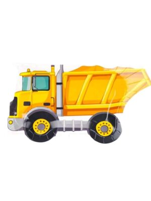 Construction Dump Truck Shaped Paper Plate 6 Piece