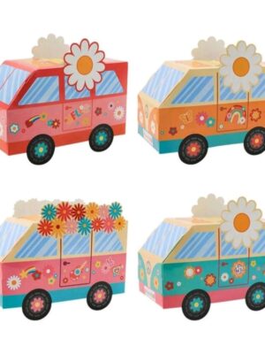 Groovy Bus Shaped Favor Boxes 8 Piece