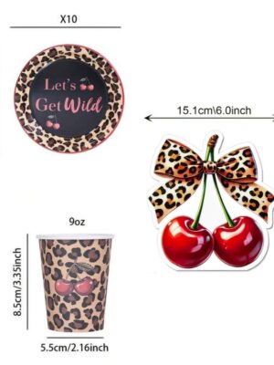 Leopard Cherry Themed Tableware