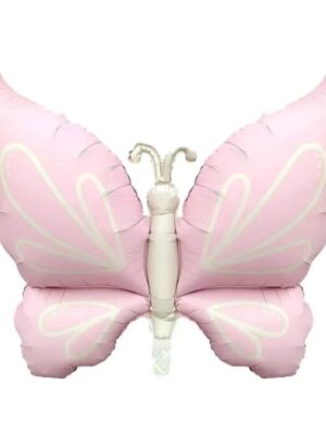 Pink Butterfly Shaped Foil Balloon Matte Finish