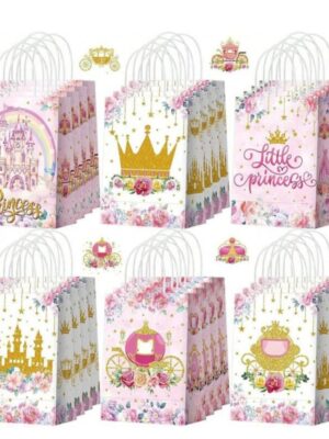 Princess Party Favor Bags With Handle Six Piece