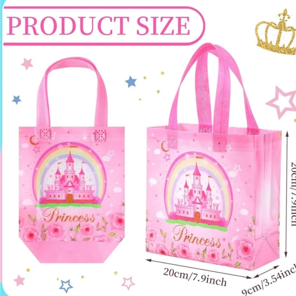 Princess Party Favor Tote Bags-6 Piece 1 Princess Party Favor Tote Bags