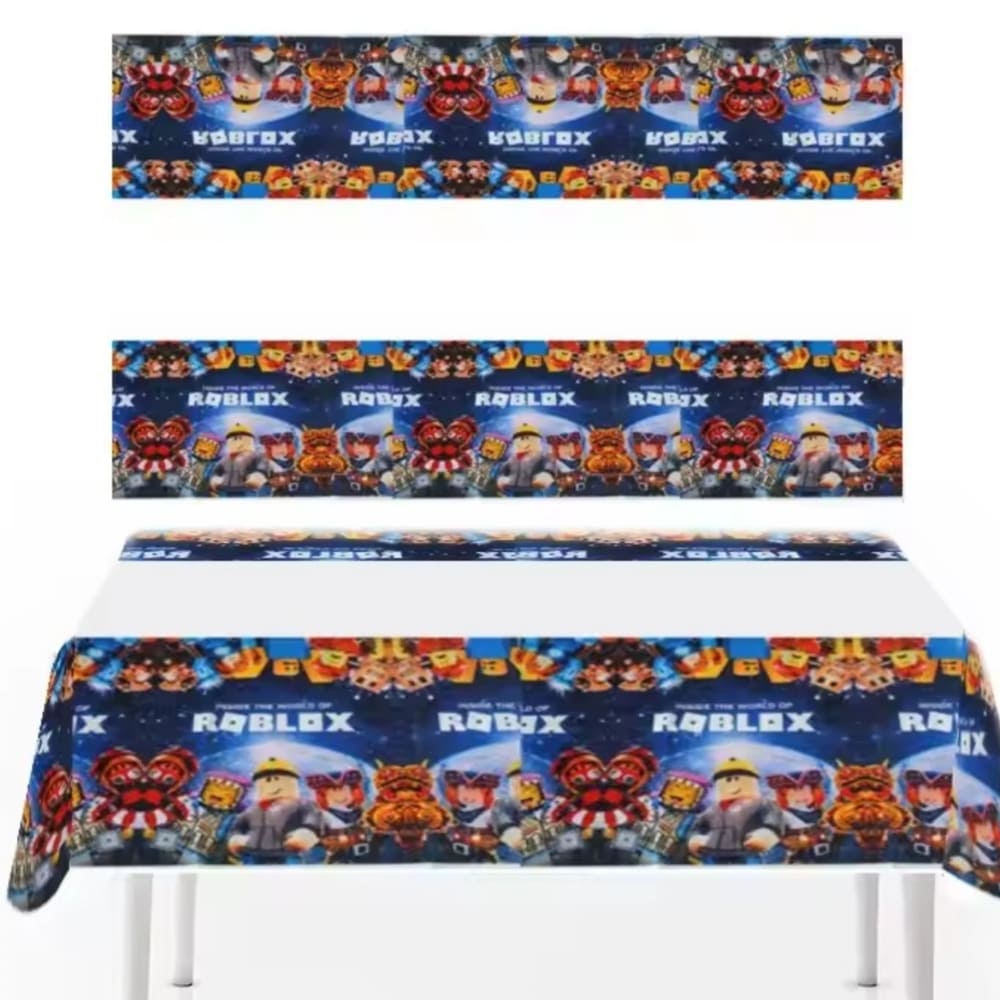 Roblox Themed Party Plastic Tablecloth-1 Piece 1 Roblox Themed Party Table Cloth