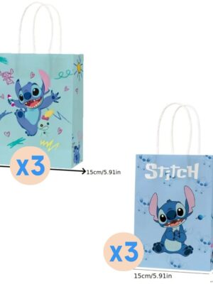 Stitch Themed Favor Bags With Handle 6 Piece