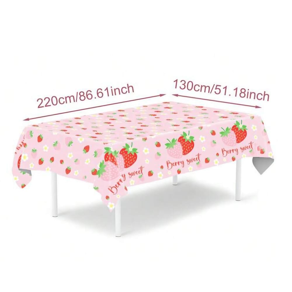 Strawberry Berry Sweet Party Tablecloth-1 Piece 1 Strawberry Berry Sweet Tablecloth