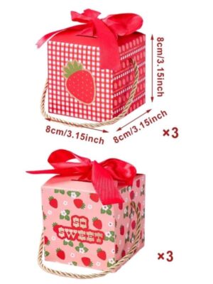 Strawberry Favor Boxes Six Piece Two Designs
