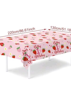 Strawberry First Birthday Table Cloth