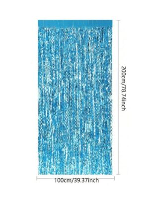 Under The Sea Foil Curtain Blue