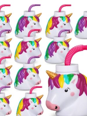 Unicorn Plastic Cups And Straws